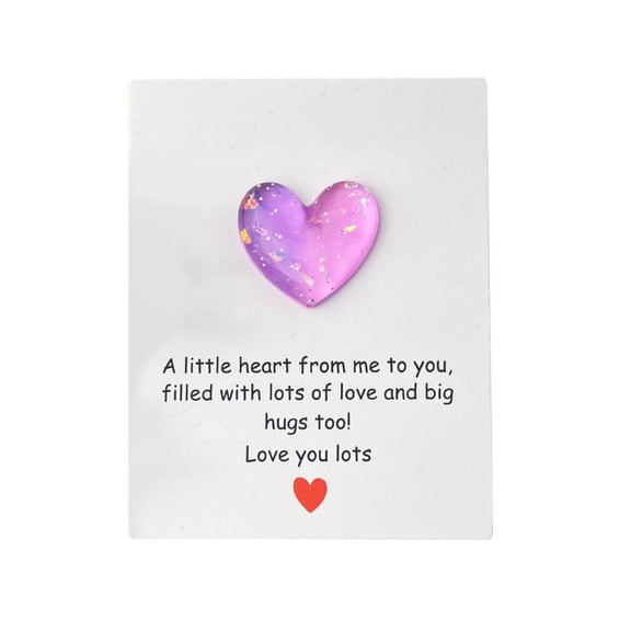 Outoloxit Pocket Heart with Greeting Card - Thinking of You Gift, Anxiety Relief Gift for Valentines Day, Birthday, Wedding, 3.5 x 7 Inches