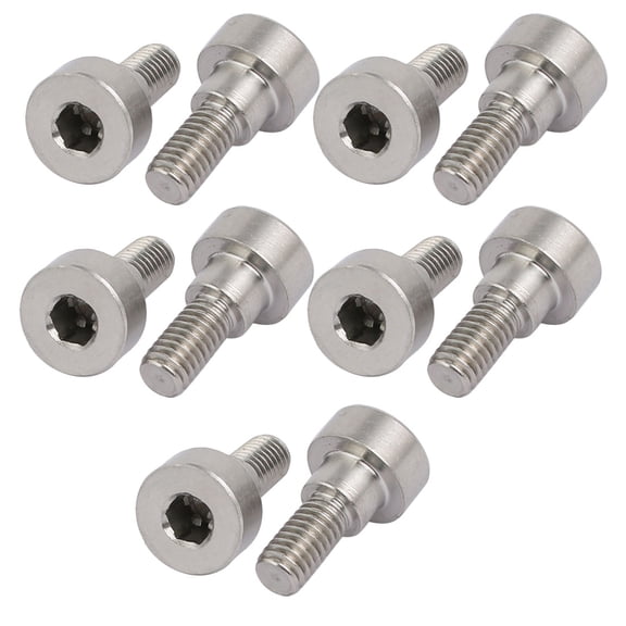 Unique Bargains 10Pcs 304 Stainless Steel Hex Socket Shoulder Bolt 8mm Shoulder Dia 5mm Shoulder Length M6 Thread