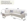 thumbnail image 3 of Ponliving 97" 2 Pieces L-Shaped Sectional Sofa With Pillows For Living Room White Faux Leather Left Hand Facing, 3 of 3