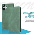thumbnail image 6 of for iPhone 16 Plus Case, PU Leather Case, Vintage Wallet Case Book Folding Flip Case with Kickstand Card Holders Slots Magnetic Closure Protective Cover for iPhone 16 Plus, Green, 6 of 13