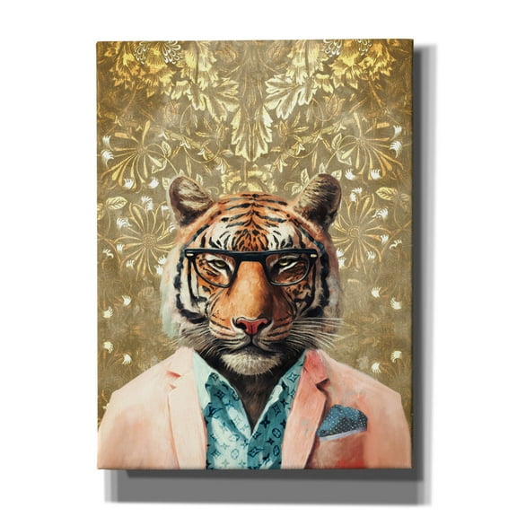 Epic Graffiti 'Tiger With Gold Wall' by Svetlana Aleynikova Canvas Wall Art, 40" x 54"