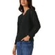 thumbnail image 4 of Suéter de mujer INSPIRE CHIC de punto con cuello en V, tejido de ganchillo, con agujeros, de manga larga, pulóver, color negro, talla S, 4 of 6