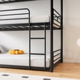 thumbnail image 6 of Twin Over Twin Over Twin Triple Bunk Bed Frame, Heavy Duty Detachable Bunk Beds for 3, Metal 3 Bunk Beds with 2 Ladder & Guardrail for Teens Adults (Black), 6 of 7