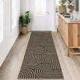 thumbnail image 5 of Garvee 2'x6' Geometric Runner Rug Easy Jute Carpet, Abstract Washable Rug Rainbow Non Slip Indoor Outdoor Accent Rug for Hallway Bedroom Kitchen, Black Coffee, 5 of 6