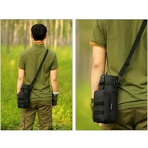 WHAMVOX Black Water Bottle Pouch with Adjustable Belt for Outdoor Camping Hiking 7.87 x 3.94 x 3.94 inches