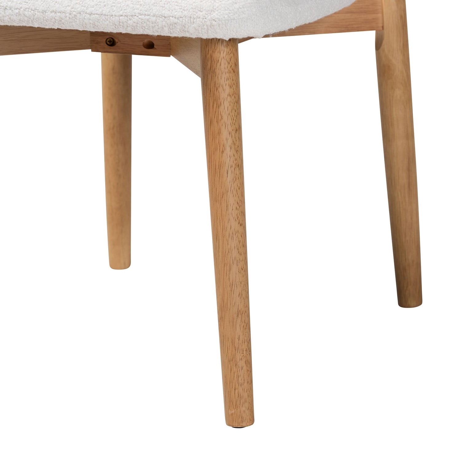Baxton Studio Wattsu Boucle Upholstered Dining Chair Set of 2  Natural and White