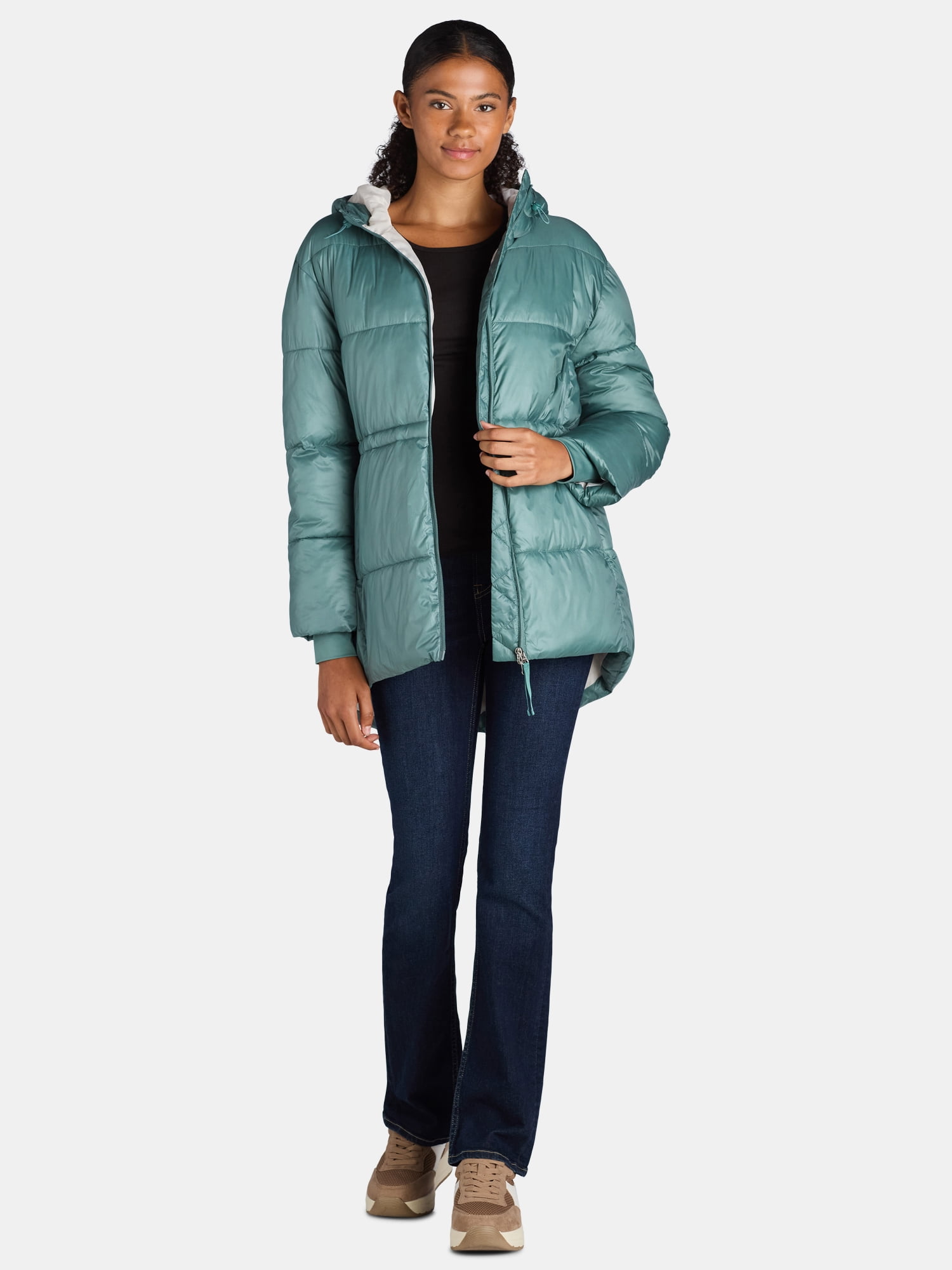 Ozark Trail Women's and Women's Plus Hooded Puffer Jacket Ozark Trail Women's and Women's Plus Hooded Puffer Jacket