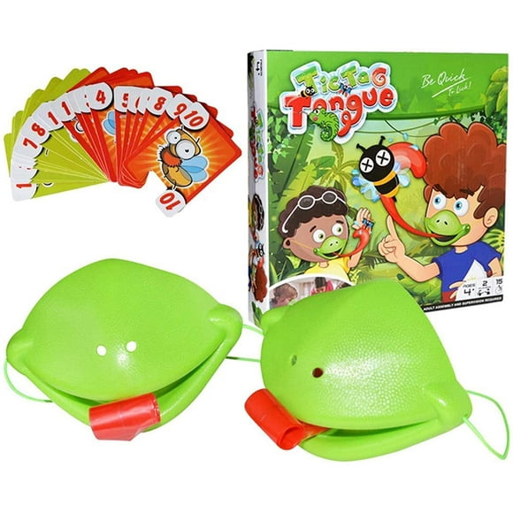 Interactive multiplayer board game: the greedy chameleon, the chameleon eats mosquitos and sticks out its tongue. New exotic desktop toy