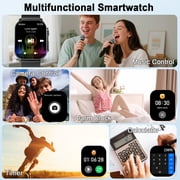Smart Watch Fits for Android and iPhone, 2.01 AMOLED HD Curved Screen, Bluetooth Calls/Answer, Fitness Tracker, 110+ Sport Modes, Smart Watch for Men Women, IP68 Waterproof Smartwatch, Gifts