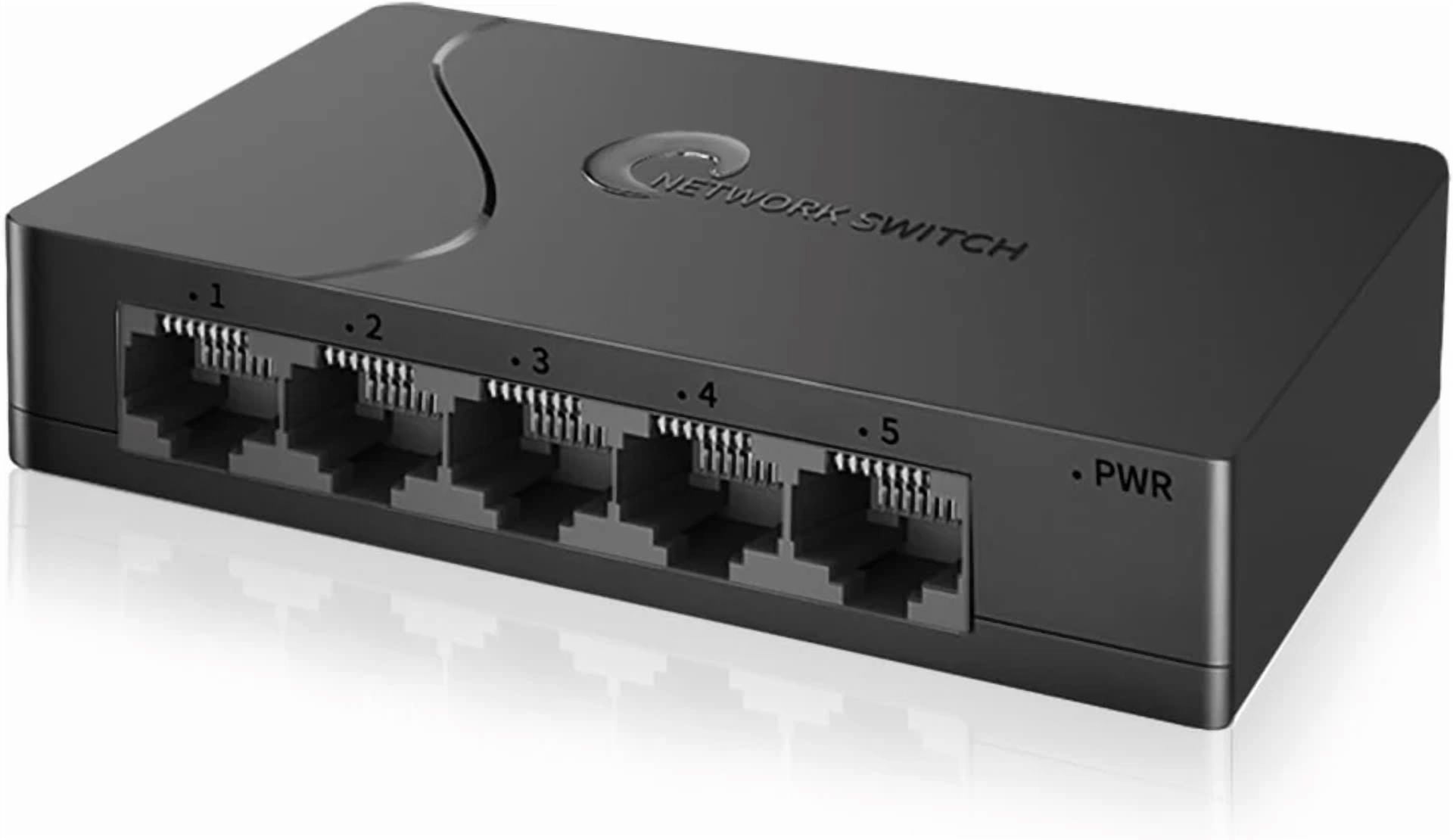 CRESTIN- 5 Port Gigabit Ethernet Switch Smart Managed Hub Splitter Vlan Qos Plug & Play