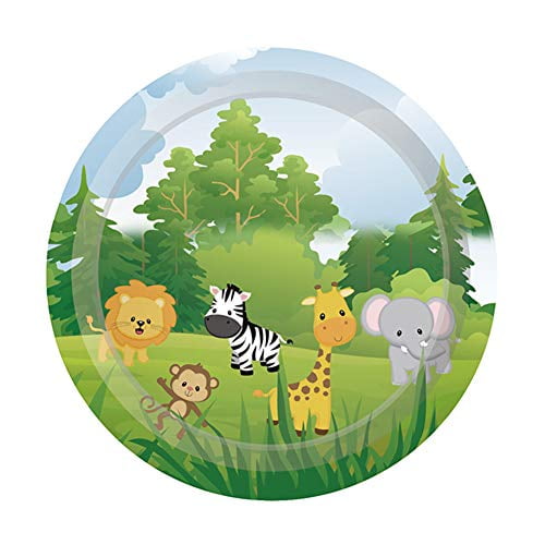 Cieovo Jungle Safari Animal Friends Birthday Party Supplies Pack For 24 Lunch Dinner Plates For Baby Shower Jungle Theme Birthday Animal Birthday Party Walmart Com Walmart Com