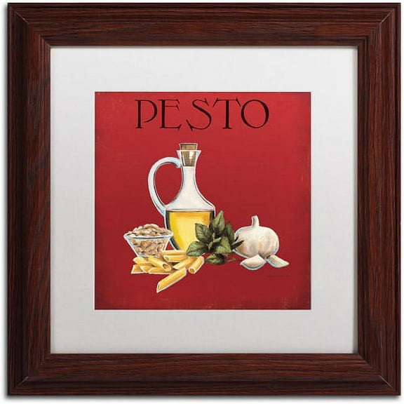 Trademark Fine Art "Italian Cuisine II" Canvas Art by Marco Fabiano White Mat, Wood Frame