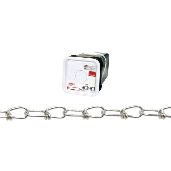 1-pack Campbell Low-Carbon Steel Double Loop Chain - Zinc Plated - 275 Ft, 1 Pack — Residential Use, Standard Application