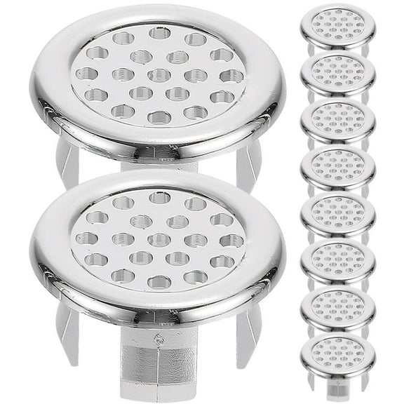 Hemobllo 10Pcs Silver Sink Overflow Drain Covers Ceramic Basin Overflow Rings for Wash Basin