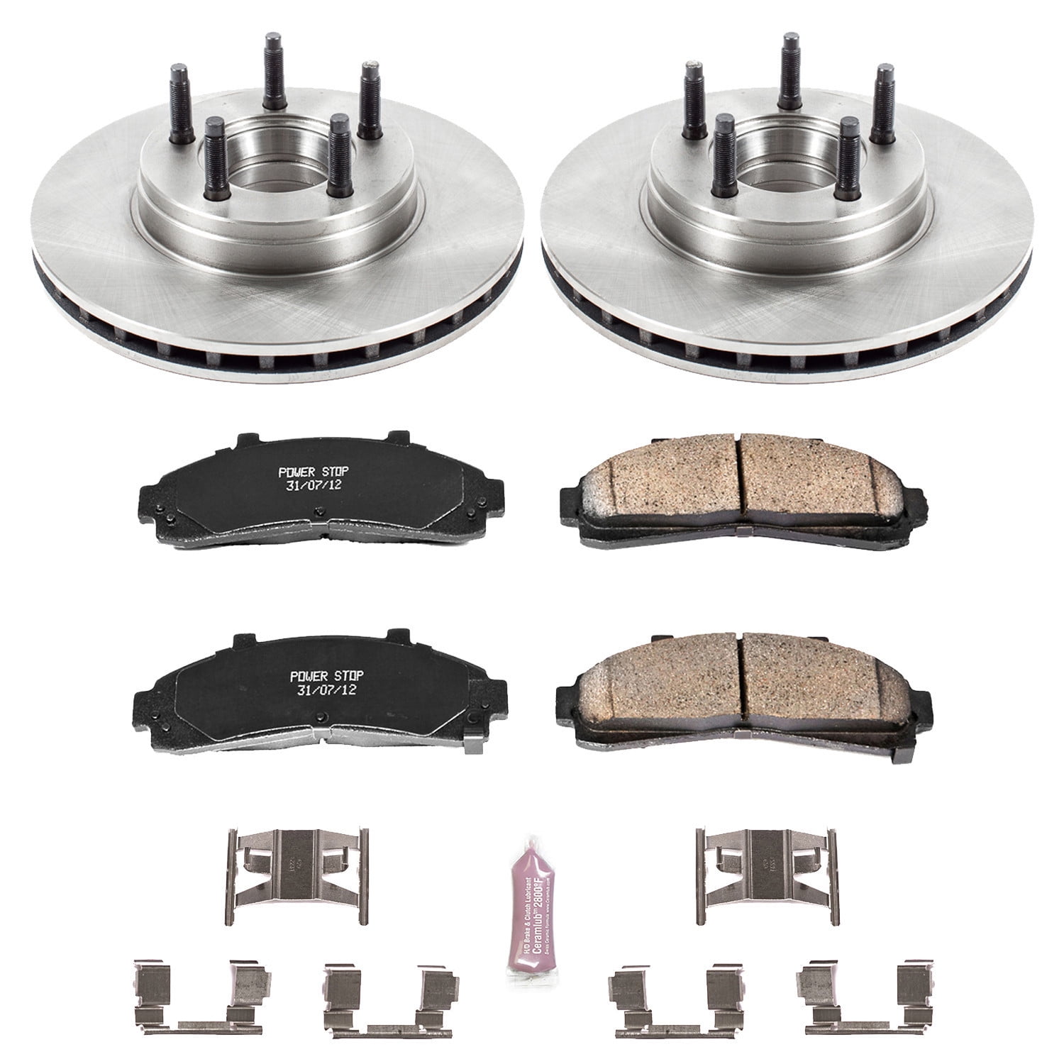 Power Stop Front Stock Replacement Brake Pad and Rotor Kit KOE5081 Fits 1997 Ford Ranger