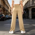 thumbnail image 5 of Lamiy Sweatpants Women Fall Winter Casual Workout Running Trousers Straight Elastic High Waist Comfy Joggers Pants,Beige,XXXXL, 5 of 9