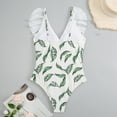 thumbnail image 4 of TIMIFIS Women's V Neck One Piece Swimsuit Ruffled Lace Up Monokini, 4 of 5