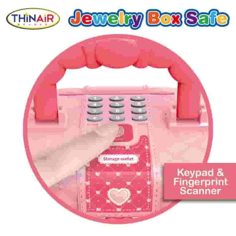 Playful Minds Jewelry Box Safe, Pink White Storage Safe, PIN Playful Minds Jewelry Box Safe, Pink White Storage Safe, PIN