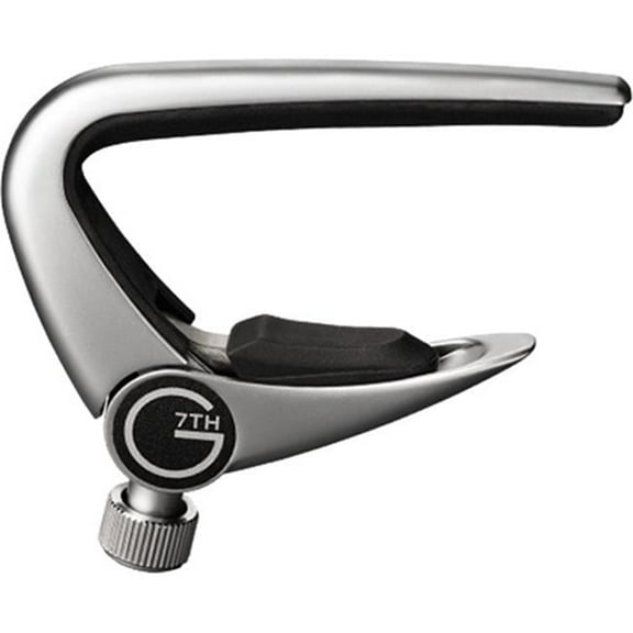 G7TH - The Capo Company  Newport 12 String Guitar Capo Silver with Compensated Saddle