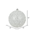 thumbnail image 2 of Vickerman 10" White Glitter Hail Ball Ornament, 2 of 2