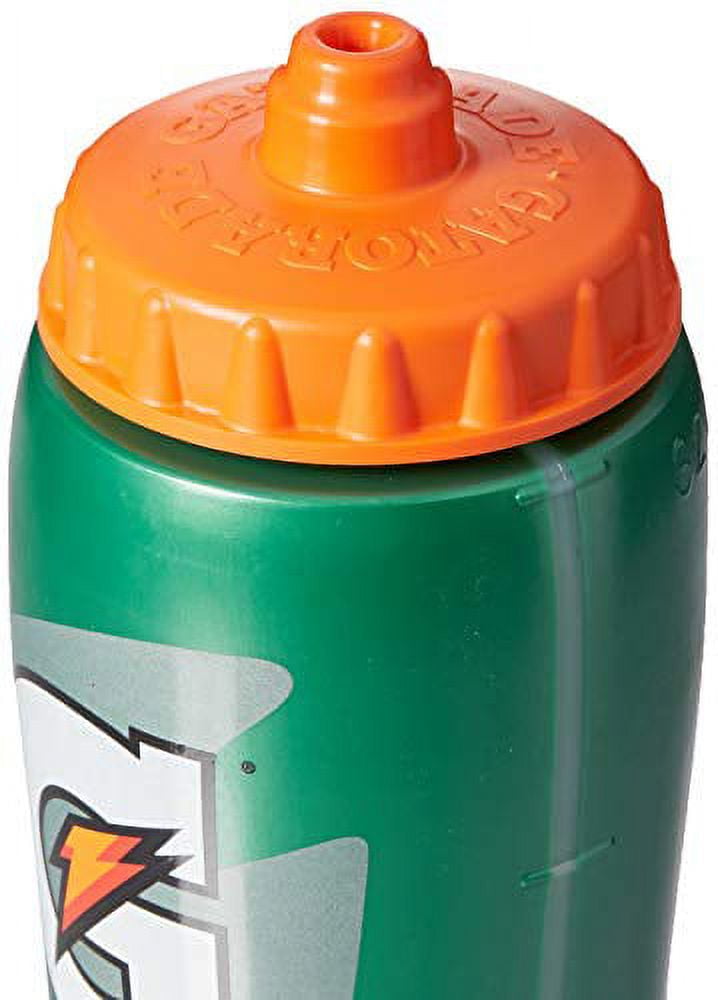 🥝 Gatorade Squeeze 32 oz Green Plastic Sports Water Bottle Orange Screw-On  Lid