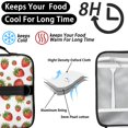 thumbnail image 4 of Strawberry and Berry White Pattern Insulated Lunch Bag with Shoulder Strap and Bottle Holder,Bento School Lunch Bag Box,11x9.5x3.5 Inches, 4 of 5