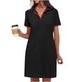 thumbnail image 2 of Golf Dresses for Women Tennis Athletic Mini Dress 2025 Summer Casual Short Sleeve Collared V Neck Shirt Dress with Pockets, 2 of 8
