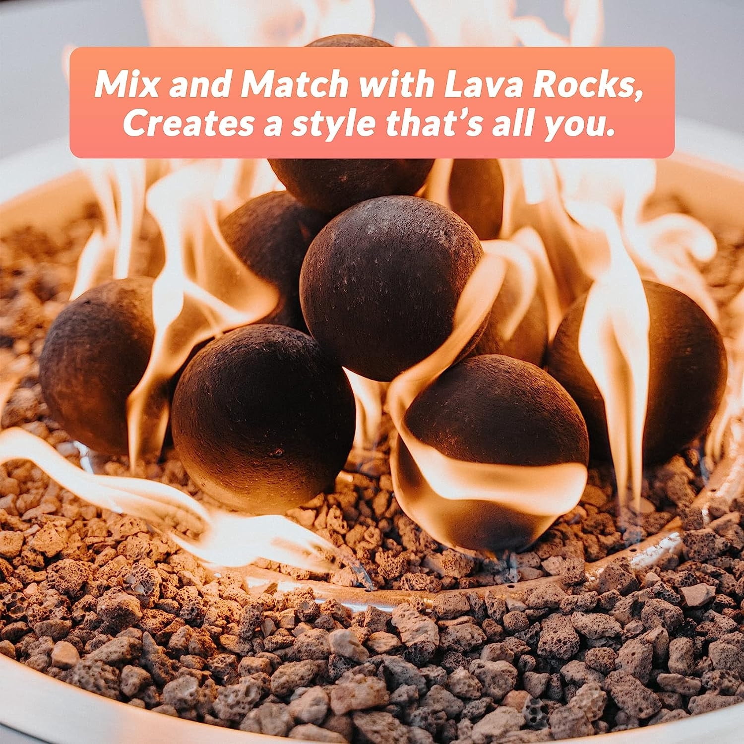 Ceramic Fire Balls 1 Pack 3 Inch Black Heat Resistant Stones for Fire Pit, Fireplace Indoor Outdoor, Reusable Fire Pit Accessories