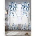 thumbnail image 5 of Sheer Curtains 84 Inches Long, Blue Eucalyptus Light Filtering Window Curtains for Living Room, Watercolor Spring Weeping Botanical Rod Pocket Voile Sheer Curtain Drapes, 52"W x 84"L, 2 Panels, 5 of 8