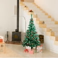 thumbnail image 6 of Keylever 4ft Snow Flocked Hinged PVC Artificial Christmas Tree w/Pine Cones & Red Berries, 6 of 8
