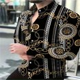 thumbnail image 1 of Camisa de hombre con botones y cuello de varias opciones, informal, de moda, nueva, de manga larga, con estampado 3D, suave y cómoda, talla, 1 of 6