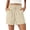 Apricot, variant on Fantaslook Summer Shorts for Women Cotton Linen Wide Leg High Waisted Shorts Drawstring Casual Beach Shorts with Pockets