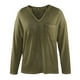 thumbnail image 4 of Blusa Manga Larga Cuello En V Bolsillo De Color Puro Cómodo Top De Moda Para Mujer OD Verde S, 4 of 8
