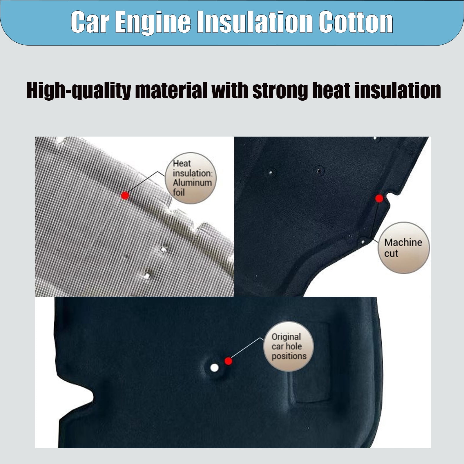 Car Engine Insulation Cotton, Front Engine Hood Sound Heat Insulation Cotton For Honda Odyssey 2005-2019, Soundproof Car Accessories-09-14payment