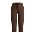 thumbnail image 4 of Xdegoge Dressy Capri Pants for Women Casual Drawstring Elastic Waist Straight Leg Cropped Trousers with Pockets Lightweight Activewear for Jogging Workout Gym, 4 of 8