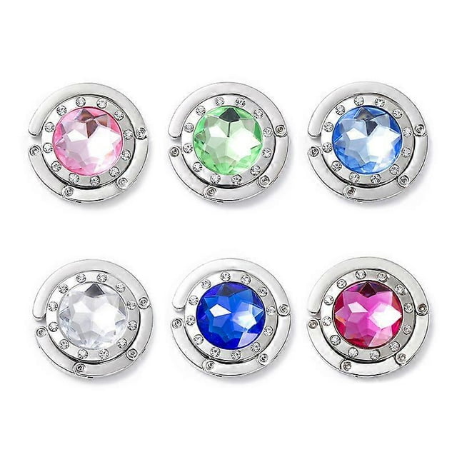 piezas de ganchos plegables para bolso, soporte para colgar en la mesa, de aleación y cristal.