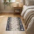 thumbnail image 3 of ODIKA 2'x3' Beige Charcoal Geometric Design Washable Throw Rug Modern Abstract Pattern with Motifs Non-Slip, Low Profile, Flatwoven, Easy Care for Hallway, Study Room, 3 of 7