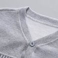 thumbnail image 4 of Odeerbi Toddler Boys Girls Lightweight Cardigan Cotton Shrug Sweater Cropped Knit Outerwear 1-6 Years Kids Striped Loose Button V-neck Long Sleeve Cardigan Toddler Clothes Gray, 4 of 9
