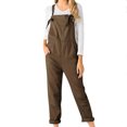 thumbnail image 4 of Ernkv Women's Jumpsuit Jumpsuit For Lady Wife Daughter Girlfriend Button Suspender Jumpsuit Overalls Comfy Lounge Casual Solid Color Fashion Full Length Trousers Coffee XXL, 4 of 4
