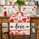 thumbnail image 2 of Acuarela, corazón, flecha, amor Camino de mesa para el día de San Valentín, decoración de mesa de comedor para cocina, aniversario, boda, vacaciones, temporada, para interiores y exteriores, 2 of 5