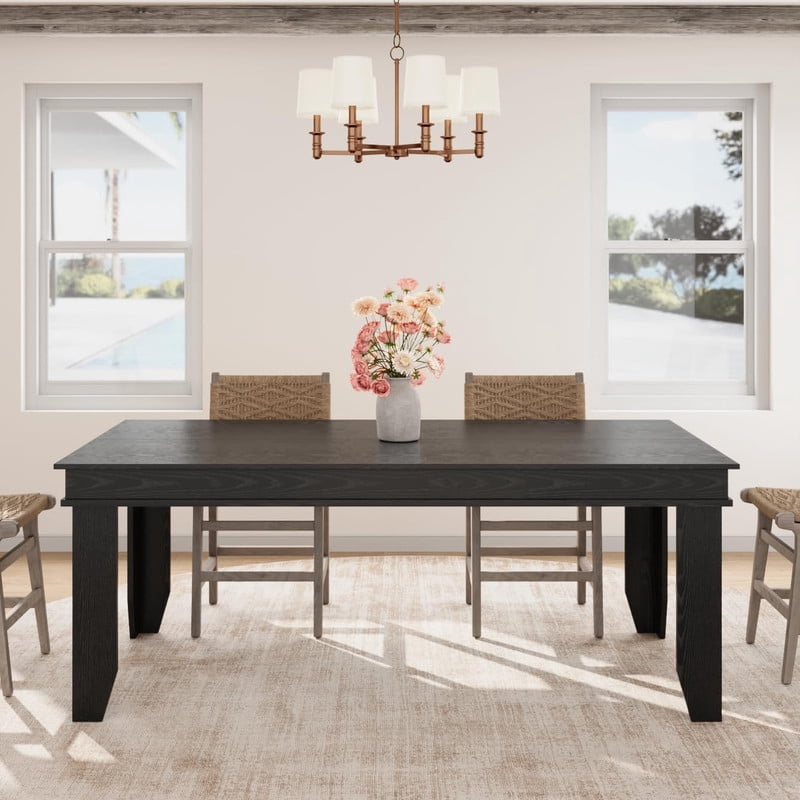 TROPOW Farmhouse Dining Table for 6-8 People, 71 in Long Kitchen Tables with Wooden Sturdy Frame, 6 ft Large Rectangular Dinner Table for Dining Room, Kitchen
