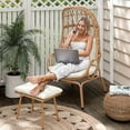 thumbnail image 5 of Uforic Patio Wicker Egg Chair with Ottoman, Outdoor Basket Lounge Chair with Footrest & Cushion - Beige, 5 of 10