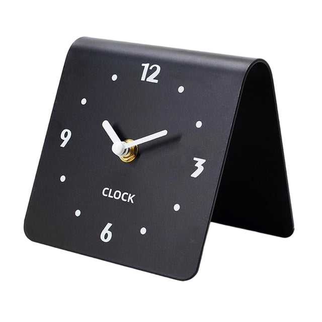 Reloj de escritorio de arte moderno, reloj de mesa acrílico simple, silencioso, de diseño, decoración del hogar. Negro