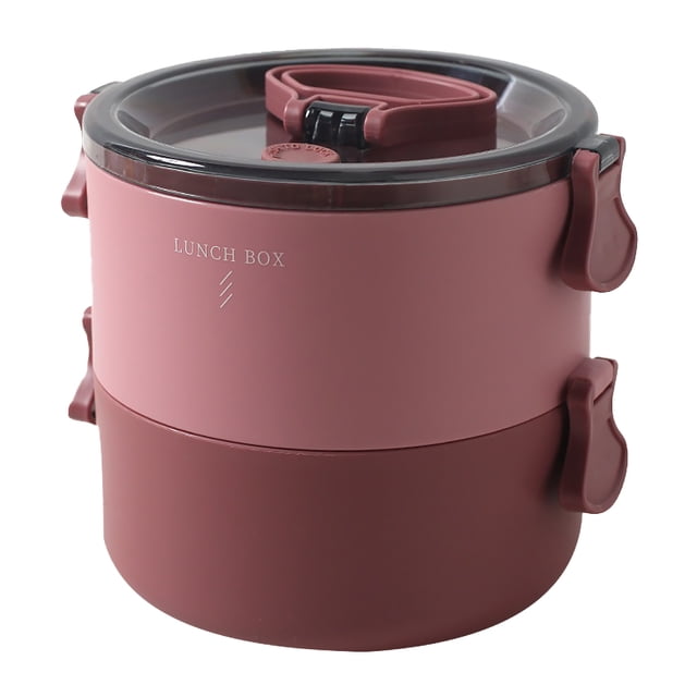 Matsuzay Contenedores de fiambrera conveniente caja de microondas resistente al calor redondeada contenedor de comidas para estudiantes con asa para Mostrada Typ 3 Matsuzay HA059316-03