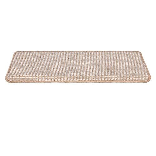 ziertyon Bullnose Carpet Stair Treads 14pcs With Matching Landing Mat for Wooden Steps Tape Free Non-Slip (Light Tan)