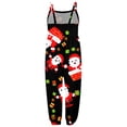 thumbnail image 4 of HNMKIU Kids Christmas Jumpsuit Toddler Baby Girl Christmas Prints Jumpsuit Sleeveless Romper Outfits Pants Clothes Christmas Outfit Red - 7-8Years, 4 of 5