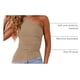 thumbnail image 4 of PRETTYGARDEN Top Mujer Ajustado con Un Hombro y Fruncido Verde Caqui Talle S, 4 of 9