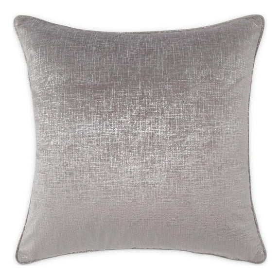 MICHAEL AMINI Alderon 20x20" Square Velvet Accent Pillow in Pewter in Set of 2