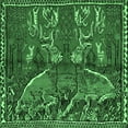 thumbnail image 1 of Ahgly Company Indoor Square Animal Emerald Green Traditional Area Rugs, 4' Square, 1 of 4