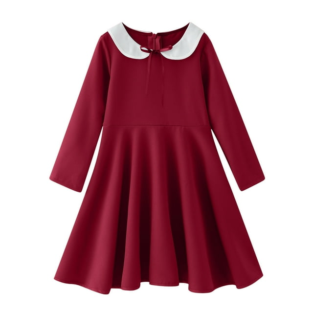 Ketyyh-chn99 Robe Tutu en Velours pour Tout-Petit Fille, Robe Princesse à Volants à Manches Longues pour Enfants et Tout-Petits Filles, Printemps Été, Imprimé, pour 9-10 Ans, Rouge
